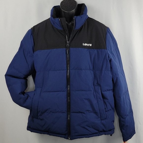 Levi's Arctic Cloth Quilted Puffer Coat Navy Size Large NWT - Picture 1 of 15